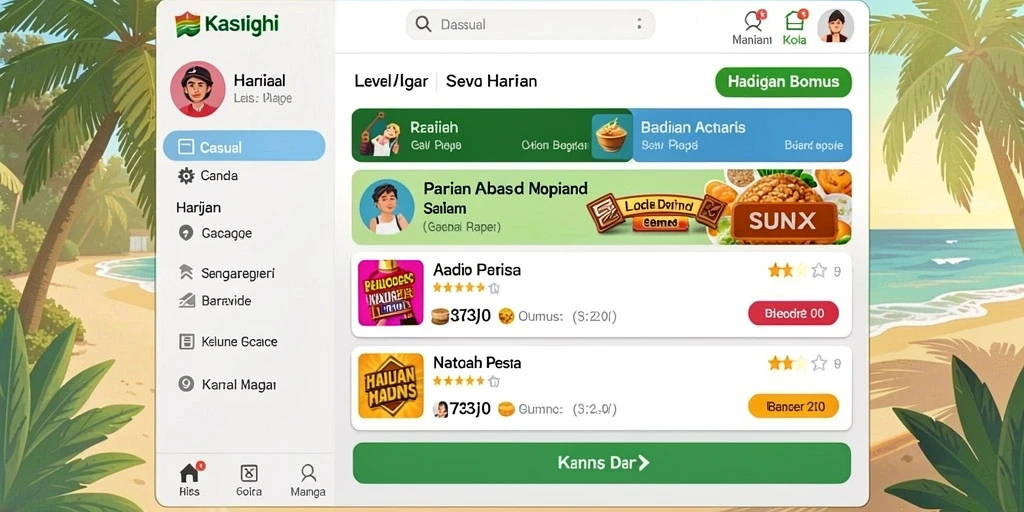 Tantangan level yang seru dan bervariasi.